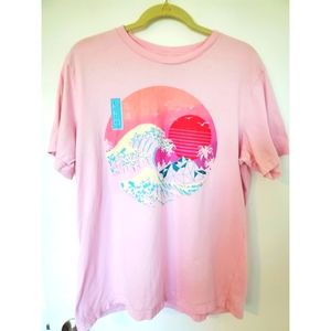 Vapor wave kawaii Japanese pink t shirt